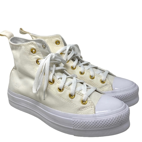 Converse Ctas Lift Casual Sneaker Platform White High Women Custom 172580C-WWWWG - Picture 2 of 10